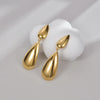 1 Pair Shiny Water Droplets Plating Stainless Steel 18k Gold Plated Ear Studs