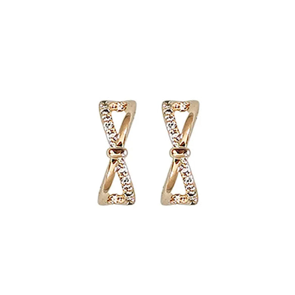 1 Pair Simple Style Bow Knot Inlay Sterling Silver Zircon Ear Studs