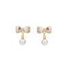 1 Pair Simple Style Bow Knot Inlay Zinc Alloy Rhinestones Drop Earrings