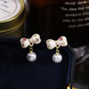 1 Pair Simple Style Bow Knot Inlay Zinc Alloy Rhinestones Drop Earrings