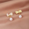 1 Pair Simple Style Bow Knot Inlay Zinc Alloy Rhinestones Drop Earrings