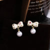 1 Pair Simple Style Bow Knot Inlay Zinc Alloy Rhinestones Drop Earrings