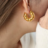 1 Pair Simple Style C Shape Plating Titanium Steel 18k Gold Plated Ear Studs
