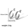 1 Pair Simple Style C Shape Polishing Plating 304 Stainless Steel Ear Studs
