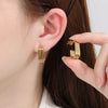 1 Pair Simple Style C Shape U Shape Geometric 304 Stainless Steel 18K Gold Plated Ear Studs