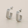 1 Pair Simple Style C Shape U Shape Geometric 304 Stainless Steel 18K Gold Plated Ear Studs