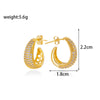 1 Pair Simple Style C Shape Water Droplets Grain Plating Inlay Copper Zircon Ear Studs