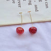 1 Pair Simple Style Cherry Alloy Patchwork Women's Drop Earrings