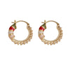 1 Pair Simple Style Circle Plating Inlay Copper Zircon Gold Plated Hoop Earrings
