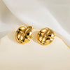1 Pair Simple Style Classic Style Argyle Stainless Steel 14K Gold Plated Ear Studs