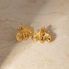 1 Pair Simple Style Classic Style Bee Plating 304 Stainless Steel 18K Gold Plated Ear Studs