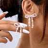 1 Pair Simple Style Classic Style Bow Knot Beaded Imitation Pearl Alloy Ear Studs