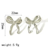 1 Pair Simple Style Classic Style Bow Knot Polishing Plating 304 Stainless Steel 18K Gold Plated Ear Studs