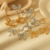 1 Pair Simple Style Classic Style Bow Knot Polishing Plating 304 Stainless Steel 18K Gold Plated Ear Studs