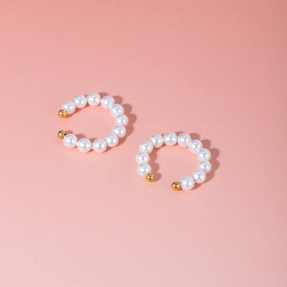 1 Pair Simple Style Classic Style C Shape Plating 304 Stainless Steel 18K Gold Plated Ear Cuffs