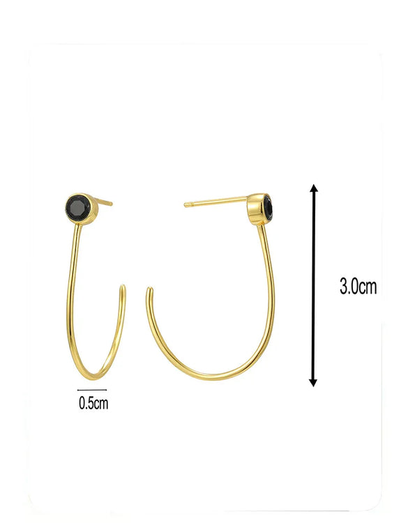 1 Pair Simple Style Classic Style Color Block Plating Sterling Silver Earrings