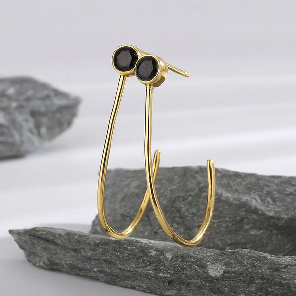 1 Pair Simple Style Classic Style Color Block Plating Sterling Silver Earrings