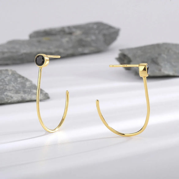 1 Pair Simple Style Classic Style Color Block Plating Sterling Silver Earrings