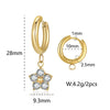 1 Pair Simple Style Classic Style Flower Inlay 304 Stainless Steel Zircon Drop Earrings