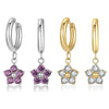 1 Pair Simple Style Classic Style Flower Inlay 304 Stainless Steel Zircon Drop Earrings