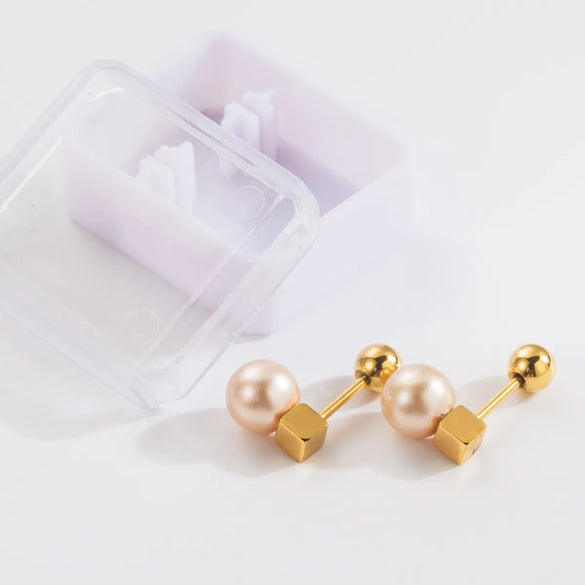 1 Pair Simple Style Classic Style Heart Shape Bow Knot Plating 304 Stainless Steel 14K Gold Plated Ear Studs