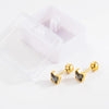1 Pair Simple Style Classic Style Heart Shape Bow Knot Plating 304 Stainless Steel 14K Gold Plated Ear Studs