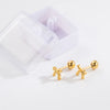 1 Pair Simple Style Classic Style Heart Shape Bow Knot Plating 304 Stainless Steel 14K Gold Plated Ear Studs