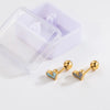1 Pair Simple Style Classic Style Heart Shape Bow Knot Plating 304 Stainless Steel 14K Gold Plated Ear Studs