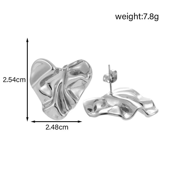 1 Pair Simple Style Classic Style Heart Shape Heart 304 Stainless Steel Ear Studs