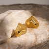 1 Pair Simple Style Classic Style Heart Shape Plating 316 Stainless Steel  18K Gold Plated Ear Studs