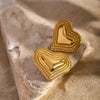 1 Pair Simple Style Classic Style Heart Shape Plating 316 Stainless Steel  18K Gold Plated Ear Studs