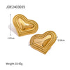 1 Pair Simple Style Classic Style Heart Shape Plating 316 Stainless Steel  18K Gold Plated Ear Studs