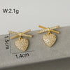 1 Pair Simple Style Classic Style Heart Shape Plating Inlay Copper Zircon 16K Gold Plated Drop Earrings