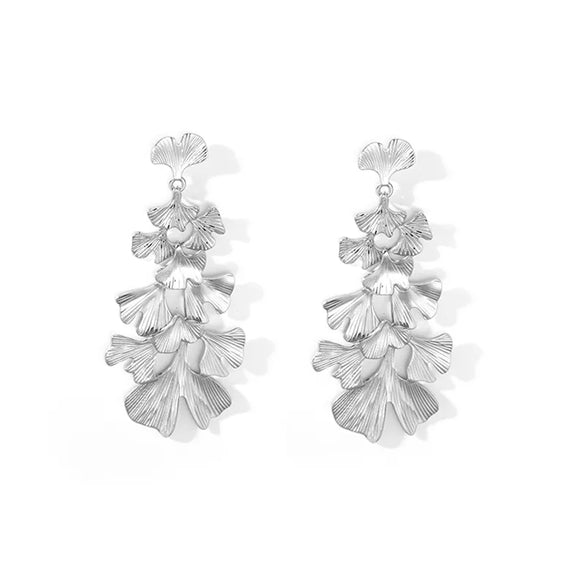 1 Pair Simple Style Classic Style Leaves Plant Ginkgo Leaf Plating 304 Stainless Steel 14K Gold Plated Drop Earrings