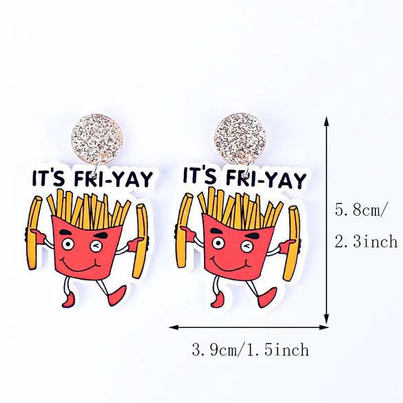 1 Pair Simple Style Classic Style Letter Printing Arylic Drop Earrings