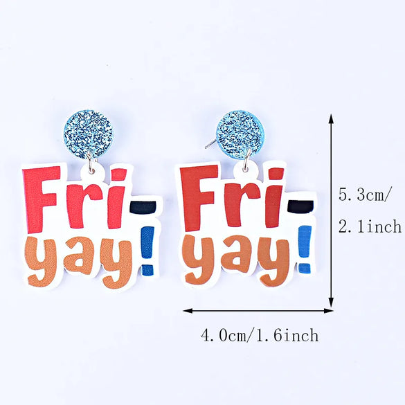 1 Pair Simple Style Classic Style Letter Printing Arylic Drop Earrings