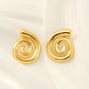 1 Pair Simple Style Classic Style Lines Spiral Stripe 304 Stainless Steel 18K Gold Plated Ear Studs