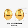 1 Pair Simple Style Classic Style Oval Water Droplets Plating 304 Stainless Steel 18K Gold Plated Ear Studs