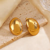 1 Pair Simple Style Classic Style Oval Water Droplets Plating 304 Stainless Steel 18K Gold Plated Ear Studs