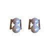 1 Pair Simple Style Classic Style Round Inlay Imitation Pearl Rhinestones Ear Studs