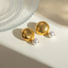 1 Pair Simple Style Classic Style Round Plating 304 Stainless Steel 18K Gold Plated Drop Earrings