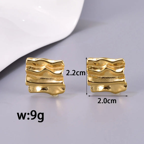 1 Pair Simple Style Classic Style Semicircle Plating 304 Stainless Steel Titanium Steel 18K Gold Plated Ear Studs