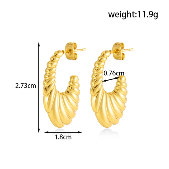 1 Pair Simple Style Classic Style Solid Color 304 Stainless Steel Earrings