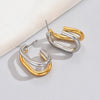 1 Pair Simple Style Classic Style Solid Color Layered Plating 304 Stainless Steel Titanium Steel 18K Gold Plated Ear Studs