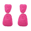 1 Pair Simple Style Classic Style Solid Color Patchwork Alloy Raffia Drop Earrings