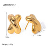 1 Pair Simple Style Classic Style Solid Color Plating 304 Stainless Steel 18K Gold Plated Ear Studs