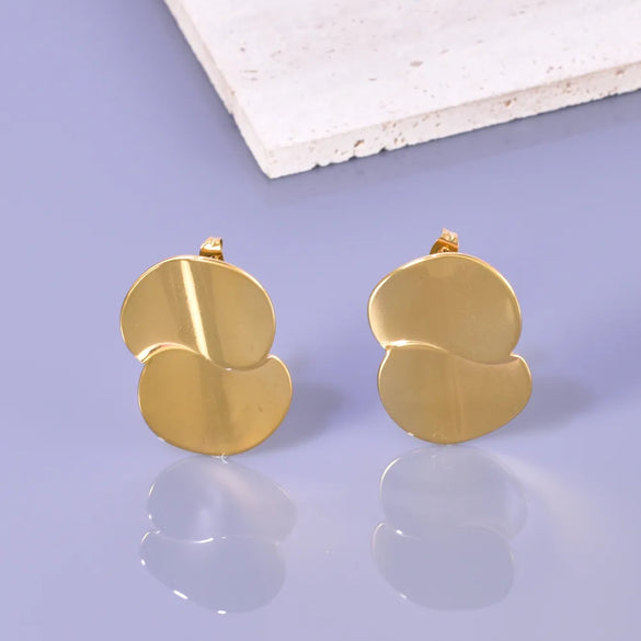 1 Pair Simple Style Classic Style Solid Color Plating 304 Stainless Steel Titanium Steel 18K Gold Plated Ear Studs