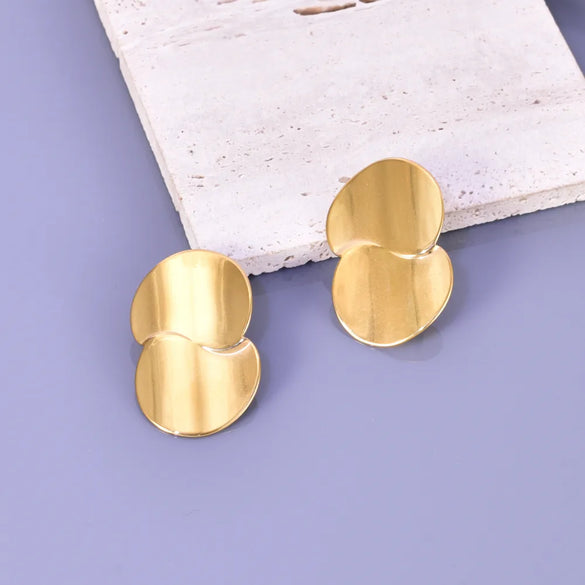 1 Pair Simple Style Classic Style Solid Color Plating 304 Stainless Steel Titanium Steel 18K Gold Plated Ear Studs