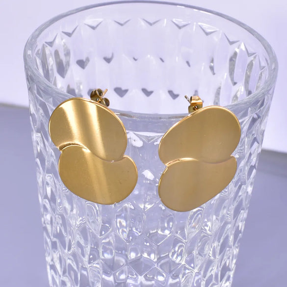 1 Pair Simple Style Classic Style Solid Color Plating 304 Stainless Steel Titanium Steel 18K Gold Plated Ear Studs