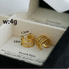 1 Pair Simple Style Classic Style Solid Color Plating 304 Stainless Steel Titanium Steel 18K Gold Plated Hoop Earrings